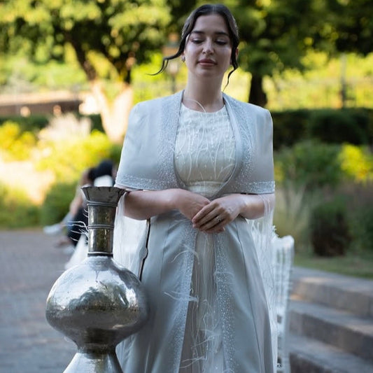 Robe de soirée plumée