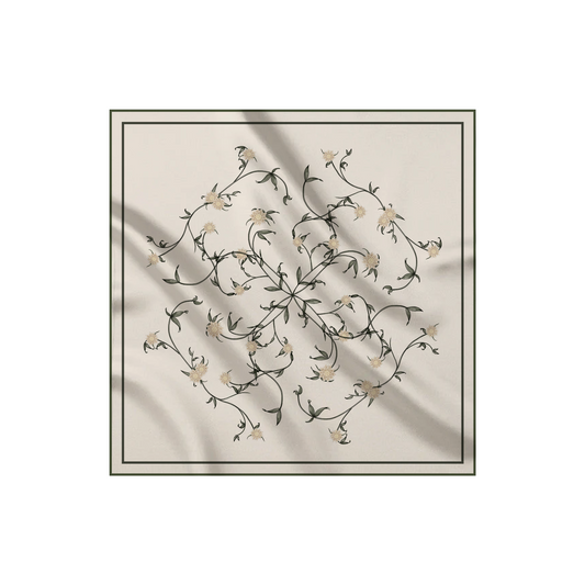 Carré de soie - Le Jardin d'Edel beige