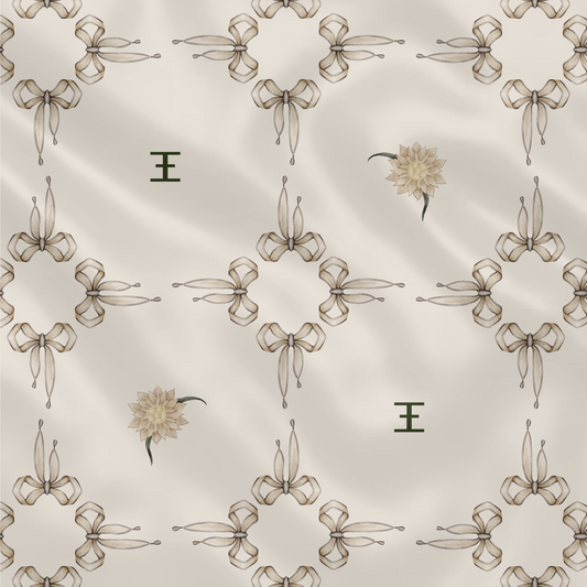 Carré de soie - Le Jardin d'Edel beige