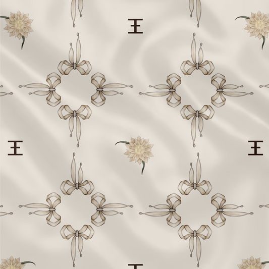 Carré de soie - Le Jardin d'Edel beige