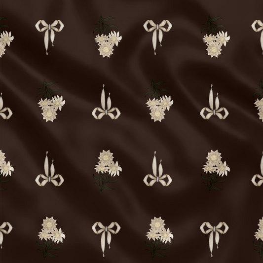 Carré de soie - Le Jardin d'Edel marron