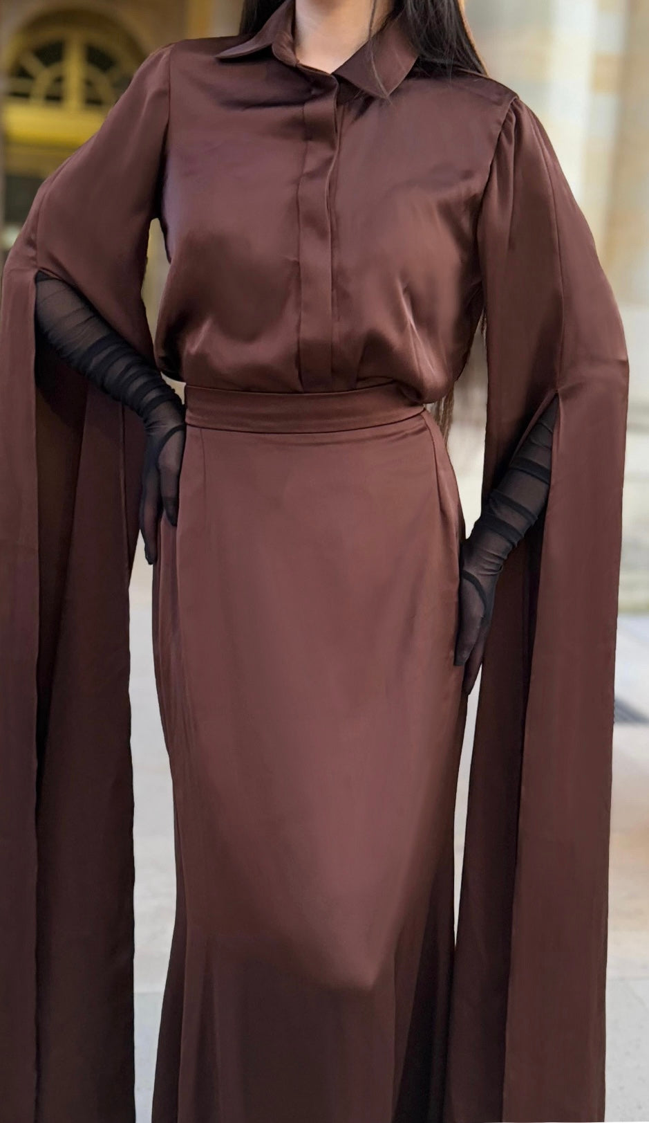 Ensemble chemise et jupe longue