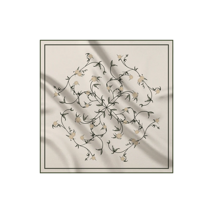 Carré de soie - Le Jardin d'Edel beige