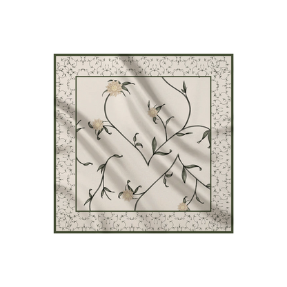 Carré de soie - Le Jardin d'Edel beige