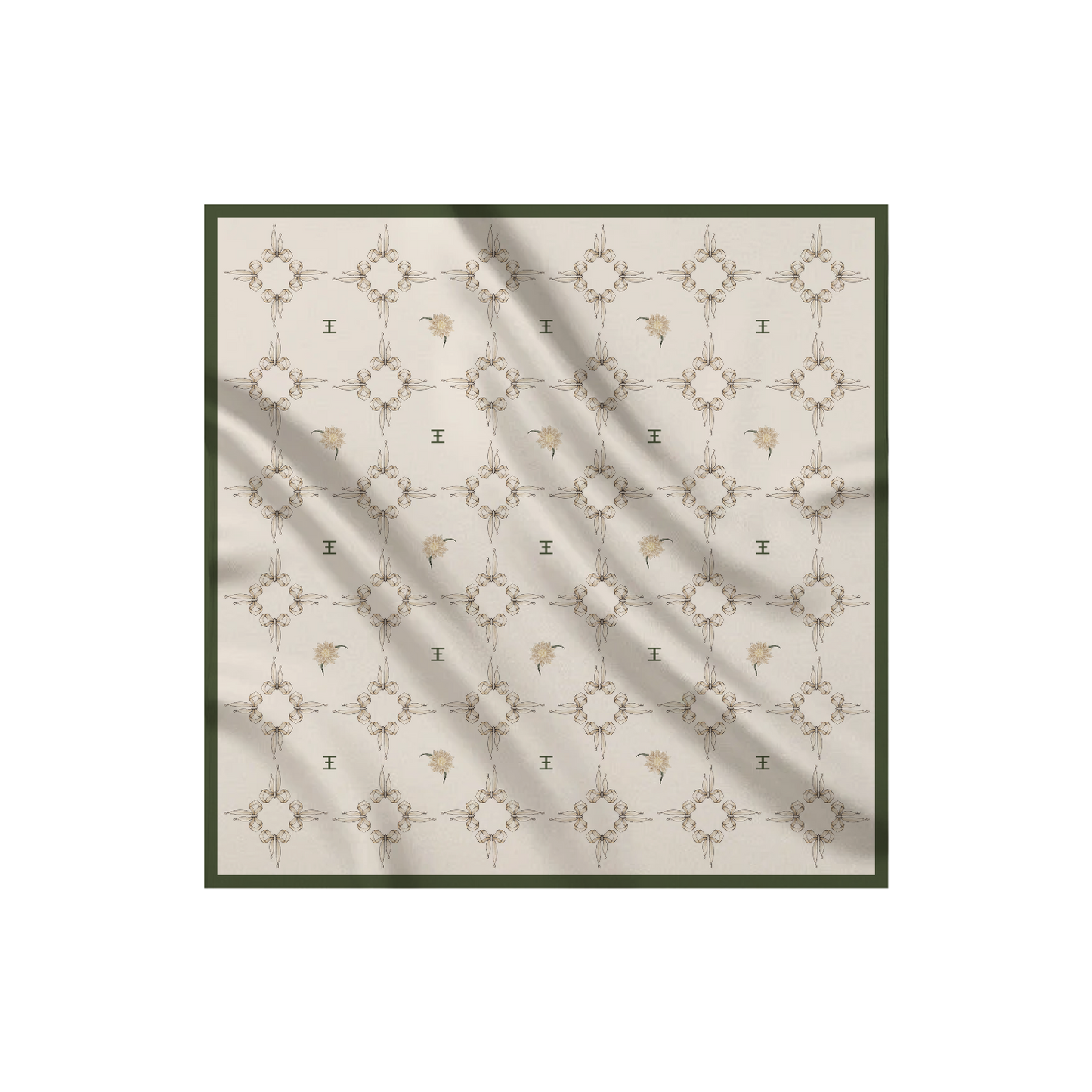 Carré de soie - Le Jardin d'Edel beige