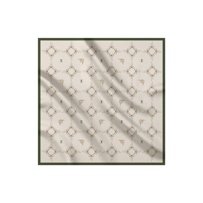 Carré de soie - Le Jardin d'Edel beige