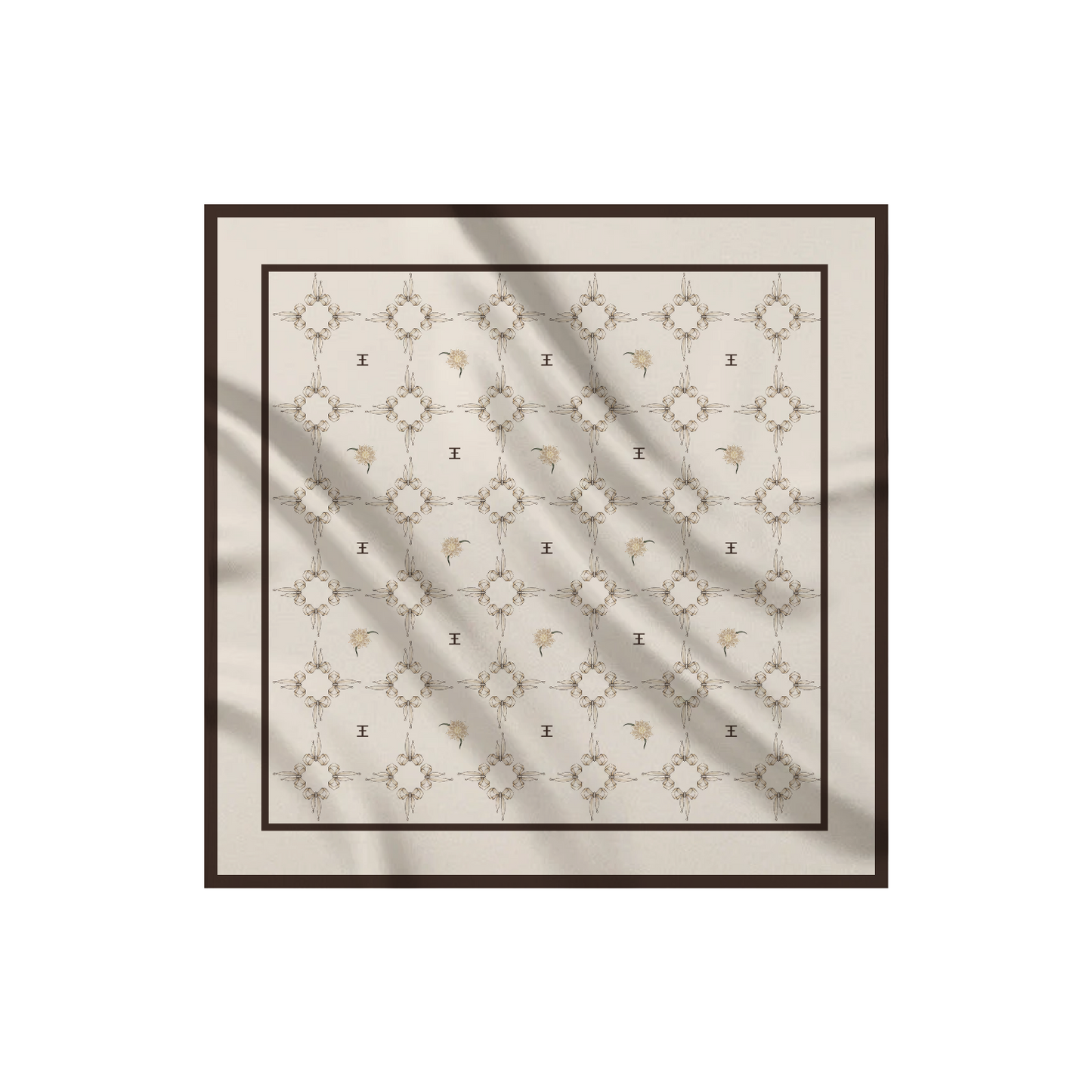 Carré de soie - Le Jardin d'Edel beige