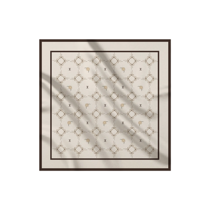 Carré de soie - Le Jardin d'Edel beige