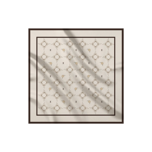 Carré de soie - Le Jardin d'Edel beige