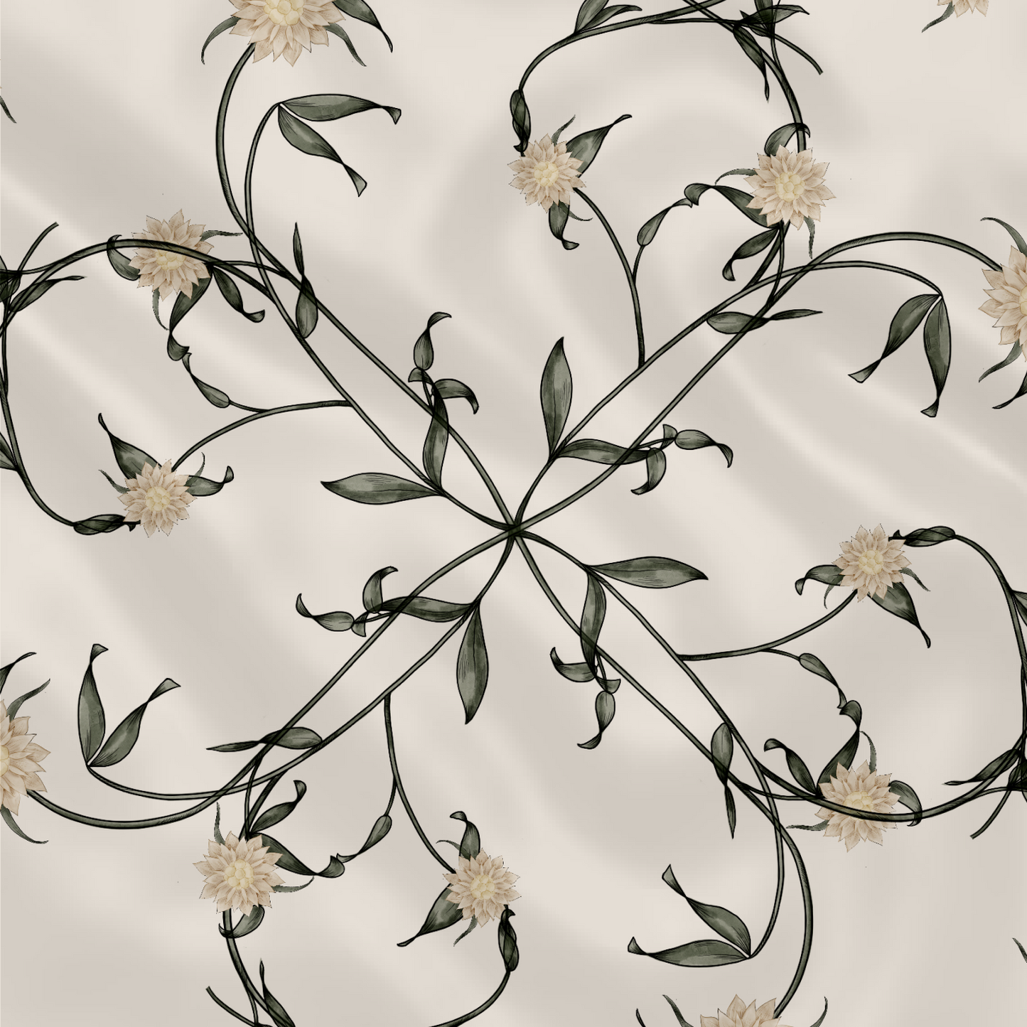 Carré de soie - Le Jardin d'Edel beige