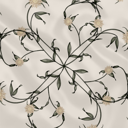 Carré de soie - Le Jardin d'Edel beige