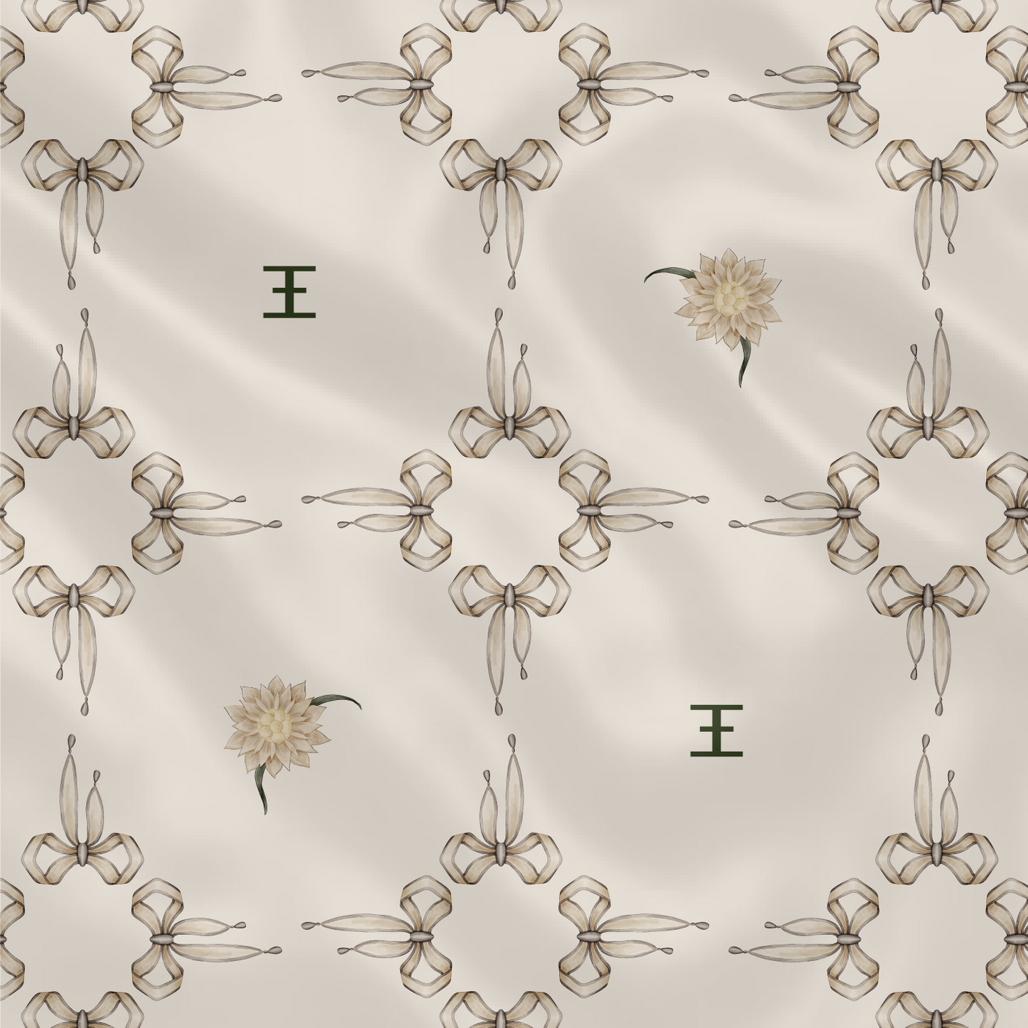 Carré de soie - Le Jardin d'Edel beige