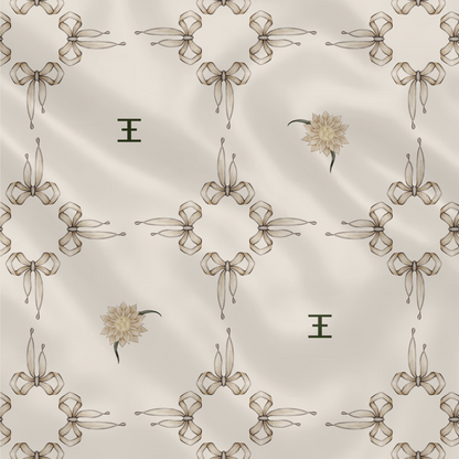 Carré de soie - Le Jardin d'Edel beige