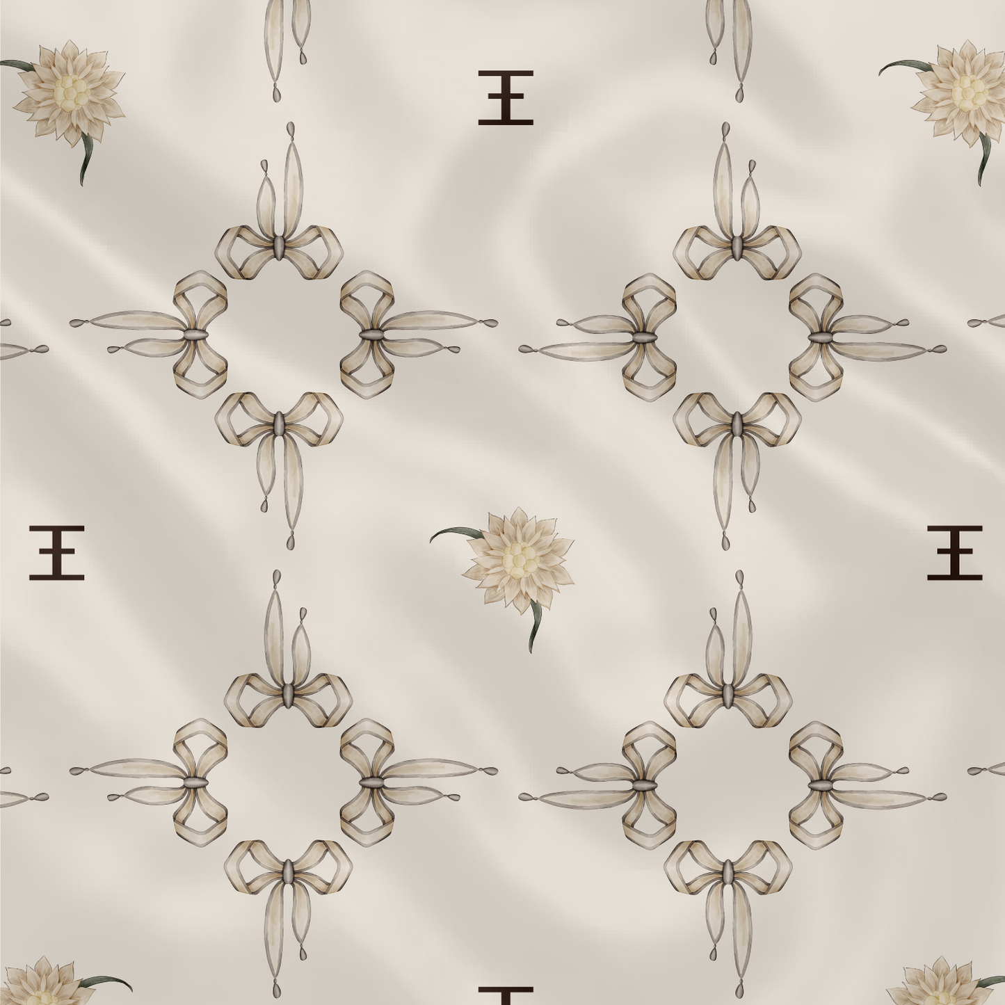 Carré de soie - Le Jardin d'Edel beige