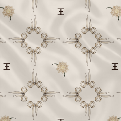 Carré de soie - Le Jardin d'Edel beige