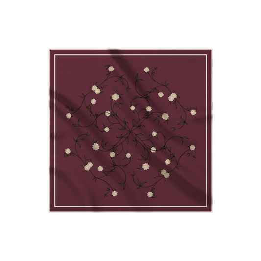 Carré de soie - Le Jardin d'Edel bordeaux