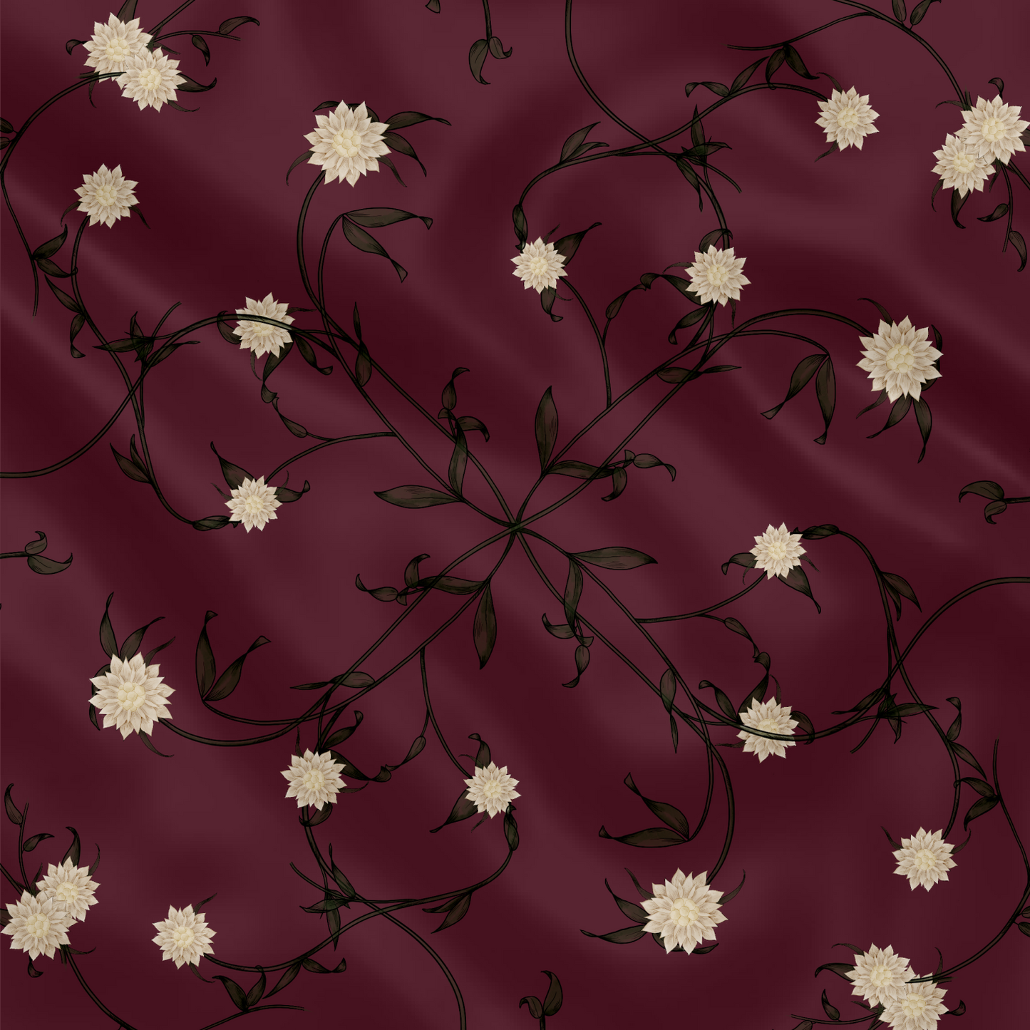 Carré de soie - Le Jardin d'Edel bordeaux