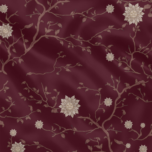 Carré de soie - Le Jardin d'Edel bordeaux