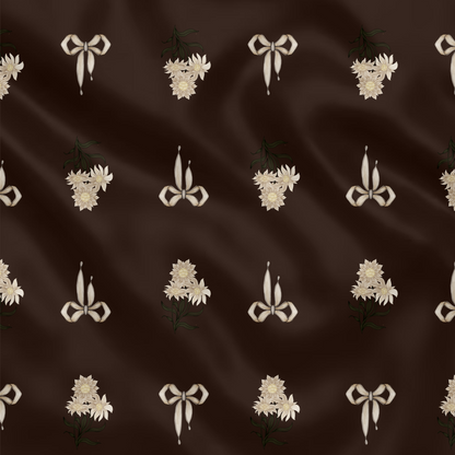 Carré de soie - Le Jardin d'Edel marron