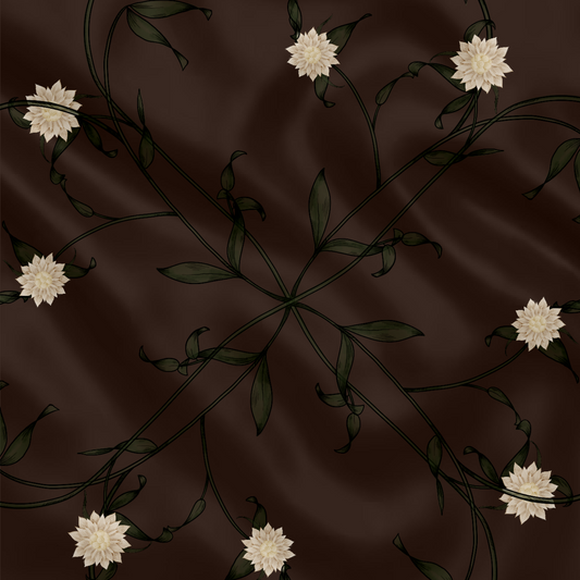 Carré de soie - Le Jardin d'Edel marron