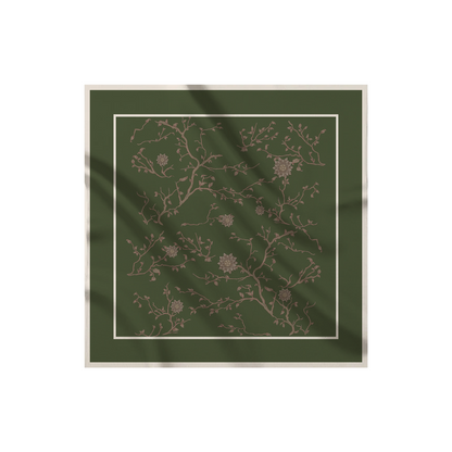 Carré de soie - Le Jardin d'Edel vert