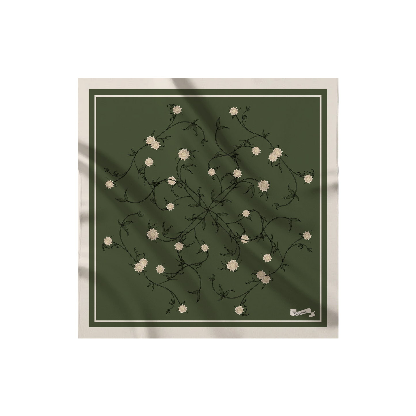 Carré de soie - Le Jardin d'Edel vert