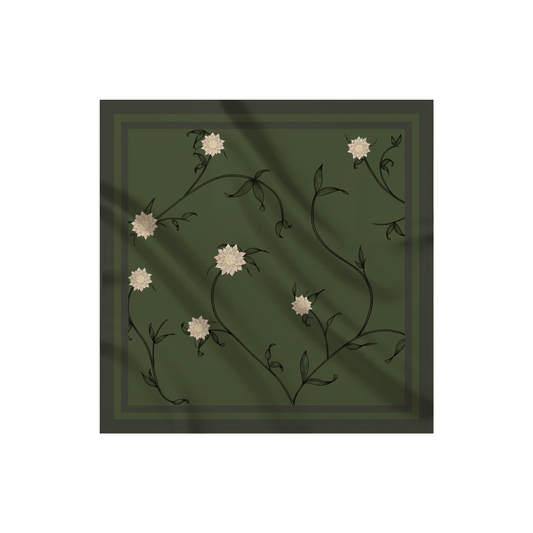 Carré de soie - Le Jardin d'Edel vert