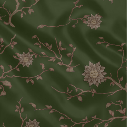 Carré de soie - Le Jardin d'Edel vert