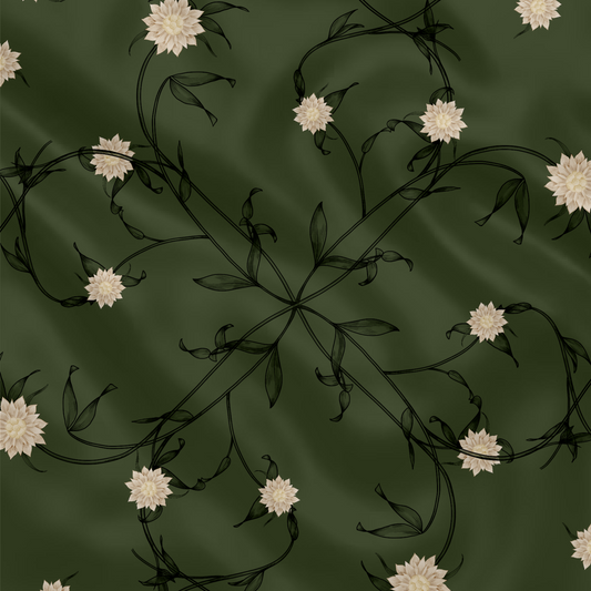 Carré de soie - Le Jardin d'Edel vert