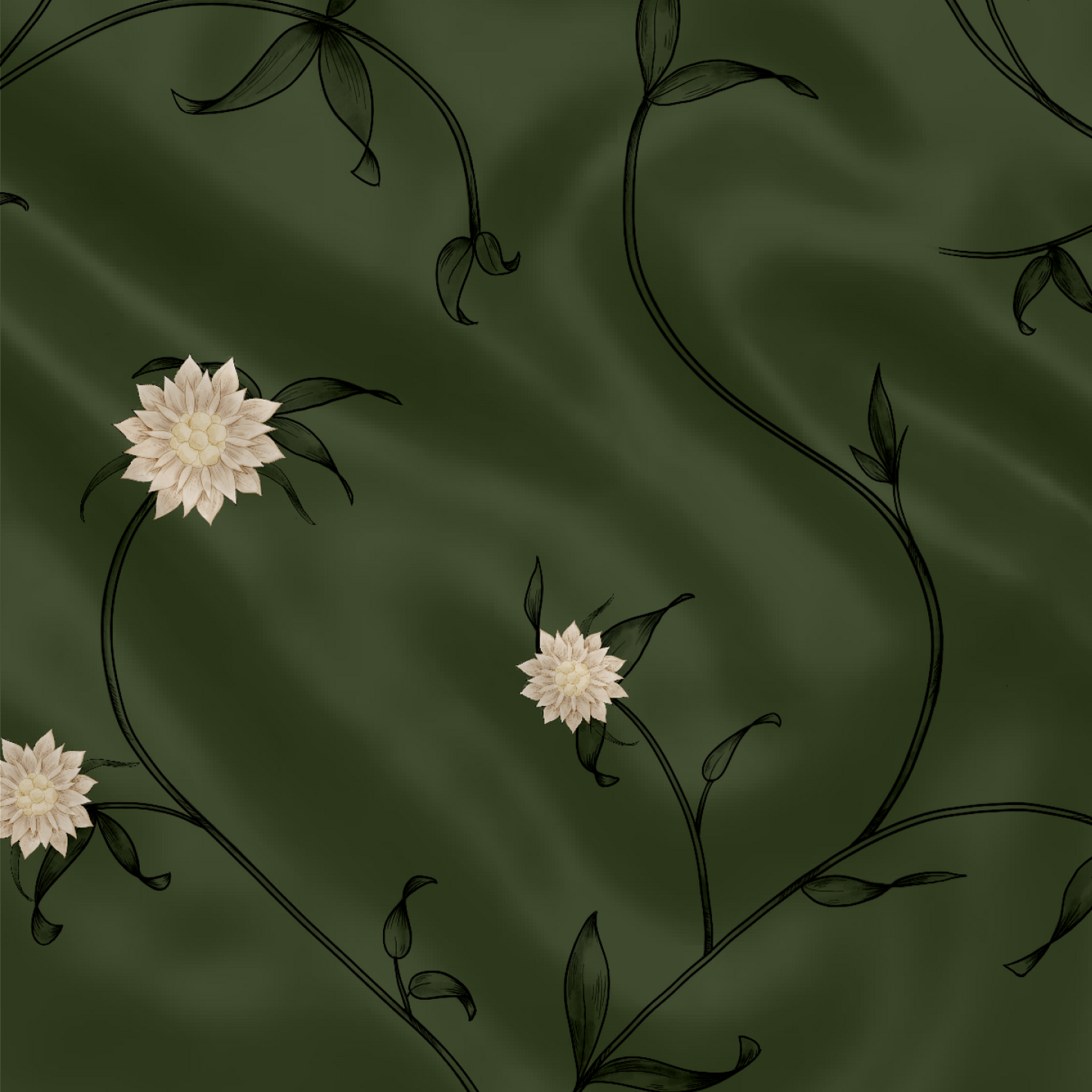 Carré de soie - Le Jardin d'Edel vert