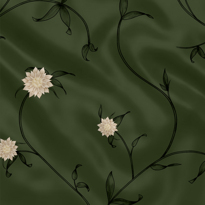 Carré de soie - Le Jardin d'Edel vert