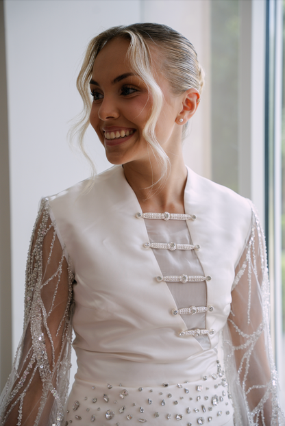 Robe de soirée perle