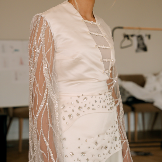 Robe de soirée perle
